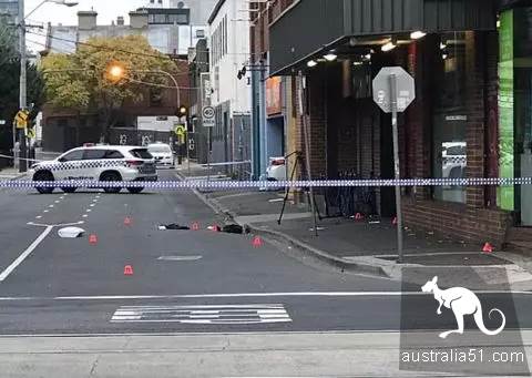 Melbourne night shootings outside the store, multiple people shot, a bullet shell on the ground