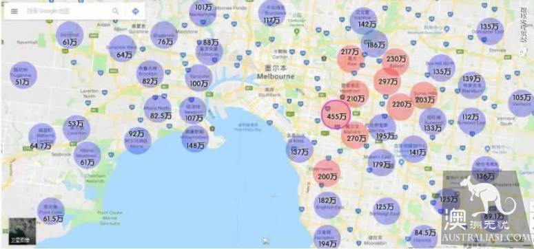 Buy a house in Australia: read a map of house prices in Sydney, Melbourne in a minute