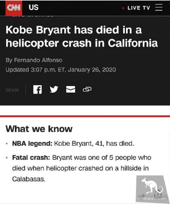 Kobe and his daughter were killed in the crash, and images from the scene revealed
