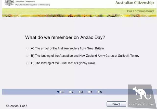 What is the current Australian naturalization examination when the draconian naturalization bill has been shelved?