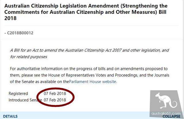 What is the current Australian naturalization examination when the draconian naturalization bill has been shelved?