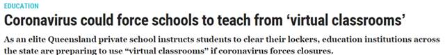 Epidemic escalation, all Australian primary and secondary schools or will be closed? online education is about to begin? States are prepared for the worst
