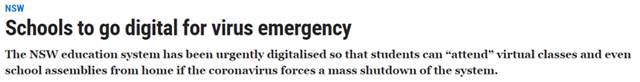 Epidemic escalation, all Australian primary and secondary schools or will be closed? online education is about to begin? States are prepared for the worst