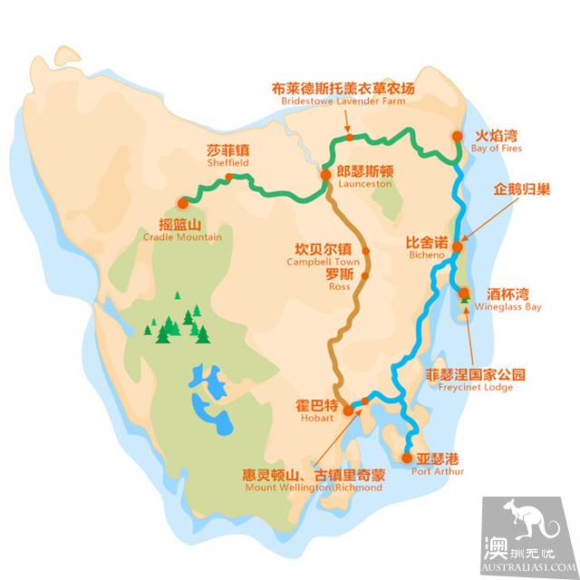 在塔斯马尼亚自驾，详解3大经典线路