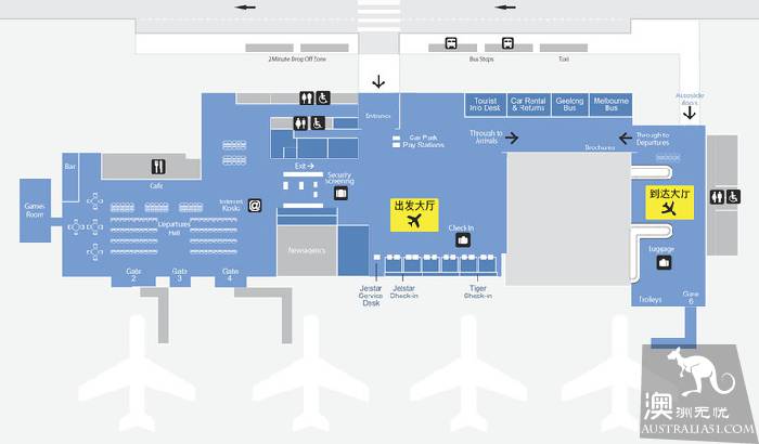 Melbourne airport full introduction (tax rebate for tourists to and from urban transportation duty-free shop)