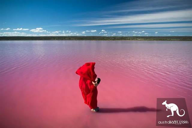 Hutt Lagoon, West Australia Pink Lake. Hey, God, your Lancome powder is spilled.