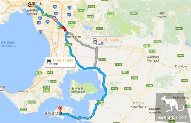Melbourne self-driving tour total introduction (urban ocean road penguin island classic route)