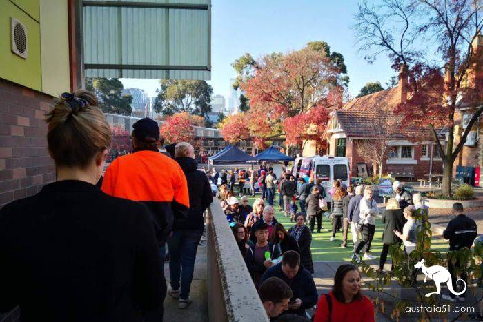 Rolling report on Australian Election Day: long lines have been lined up in front of polling stations
