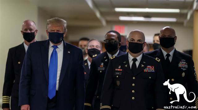 Trump visiting wounded soldiers, wearing masks publicly for the first time