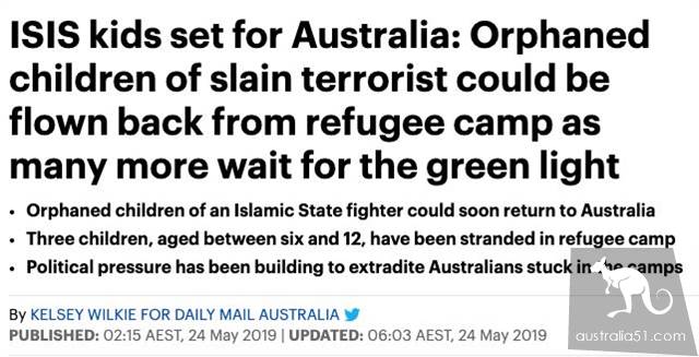 Australia's terrst will be allowed to return home! The internal affairs, minster, Denton: shouldn't let the children suffer.