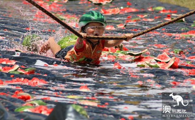 Watermelon festival in the small town of Chinchilla, Kunzhou, where watermelons are not used for food.