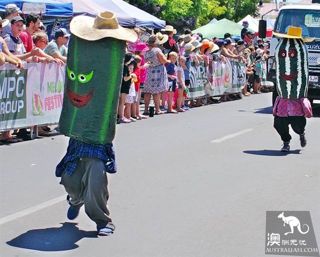 Watermelon festival in the small town of Chinchilla, Kunzhou, where watermelons are not used for food.
