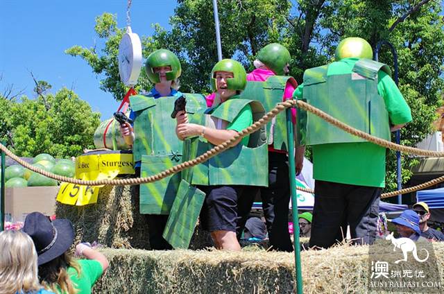 Watermelon festival in the small town of Chinchilla, Kunzhou, where watermelons are not used for food.