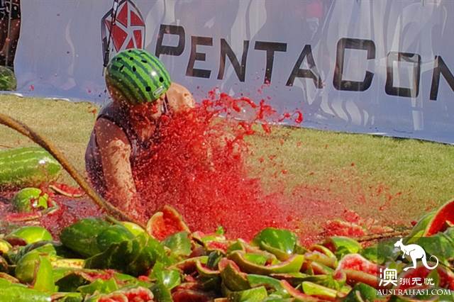 Watermelon festival in the small town of Chinchilla, Kunzhou, where watermelons are not used for food.
