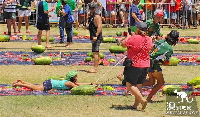 Watermelon festival in the small town of Chinchilla, Kunzhou, where watermelons are not used for food.