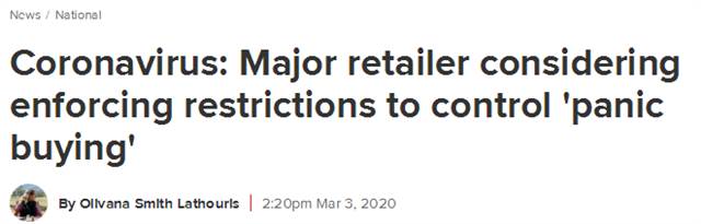 There's been a lot of hoarding all over Australia! Government calls on people to remain calm and avoid panic buying