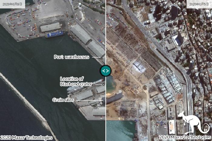 explosion : map of the Lebanese port of Beirut