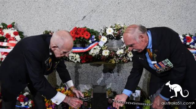 The dawn ceremony of Legion Day was held at Martin Square, Sydney, attended by thousands of people.