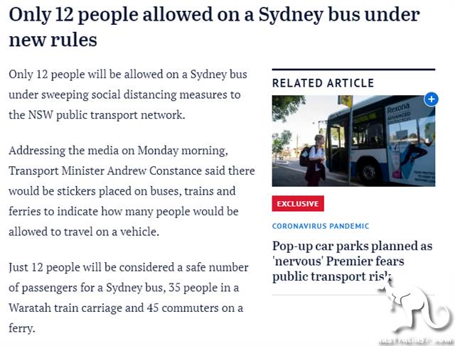 New state will implement new measures, Sydney bus will only carry 12 passengers