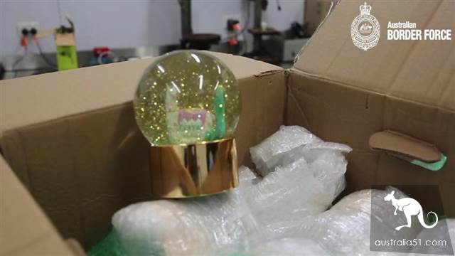 New tactics of intercepting drug smuggling by Australian Border Guard: cute snowball solid liquid methamphetamine