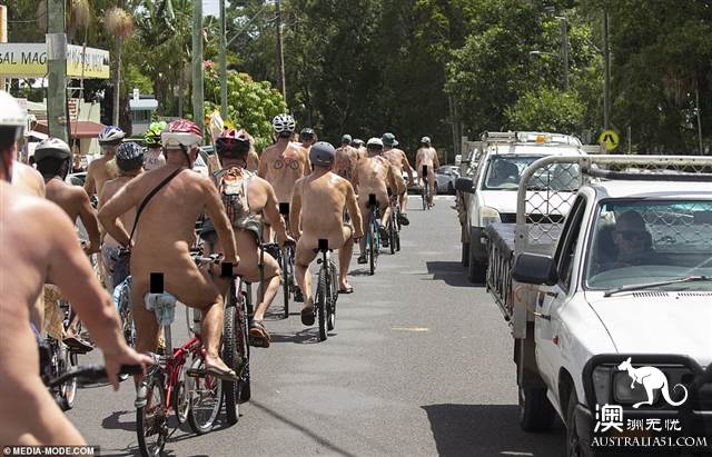 Safety first! World Naked Cycling in Australia