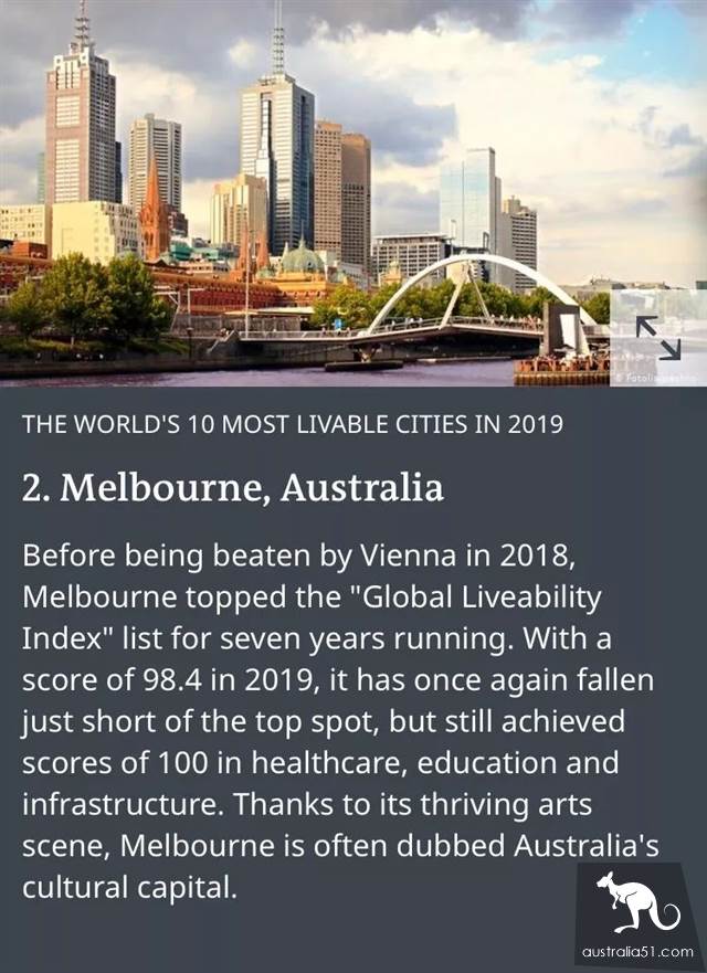 Melbourne lost again: the worst in 15 years! 2019 of the world's most livable cities! The mayor explained: there are too many people