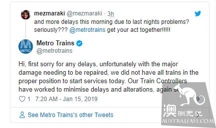 The train line of Melbourne Monash University is broken, and tens of thousands of people have been stuck all night.
