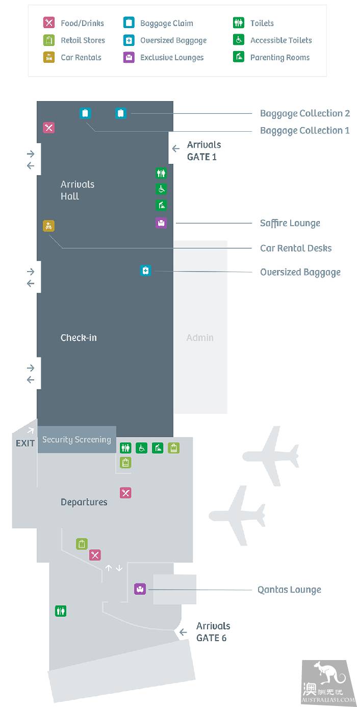 Tasmania Hobart airport full introduction (facilities to and from urban transport)