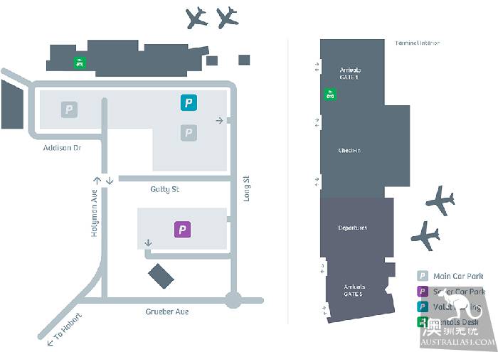 Tasmania Hobart airport full introduction (facilities to and from urban transport)