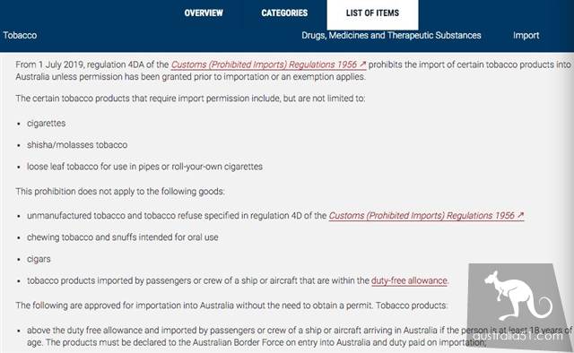 Warning again! you must not bring tobacco illegally into Australia after July 1. Violators will be repatriated immediately and will not be allowed to enter the country for three years.