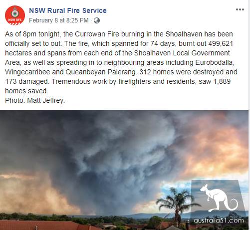 How many fires did the rain pour out in the new state