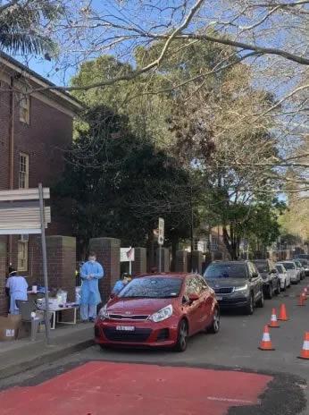 Balmain local residents lined up for a long-term test after workers were infected at a supermarket in Sydney