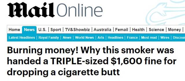 Look out for the old Australian driver! If you throw cigarette butts by car, you will be fined a lot of money.