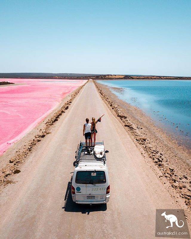 Lake McDonnell, a rare fantasy! Australia's Beautiful 'dual Lake' Beach Trail