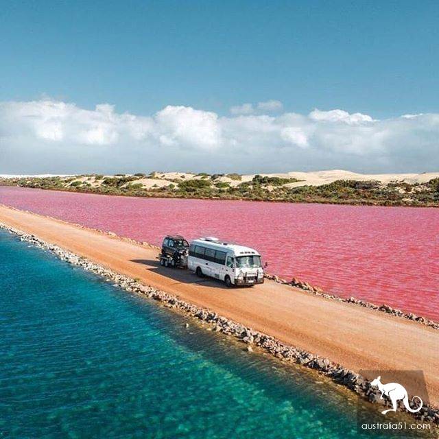 Lake McDonnell, a rare fantasy! Australia's Beautiful 'dual Lake' Beach Trail