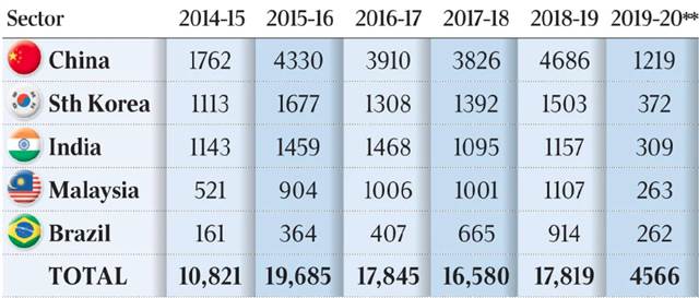 4686 Chinese students lose their visas and skip classes as the main reason