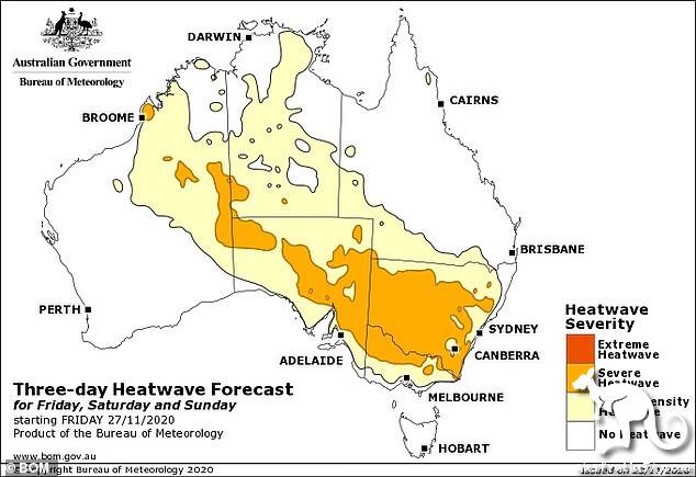 How hot will you stay in Australia for 6 consecutive days?