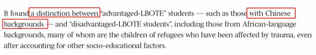 No, no! The data show that the scores of Australian Chinese students are 60 points higher than those of other students.