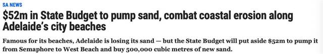 Adelaide's famous beach is running out of sand! South Australia government spends million to launch the 'North-Sand-South transfer' project to save the beach