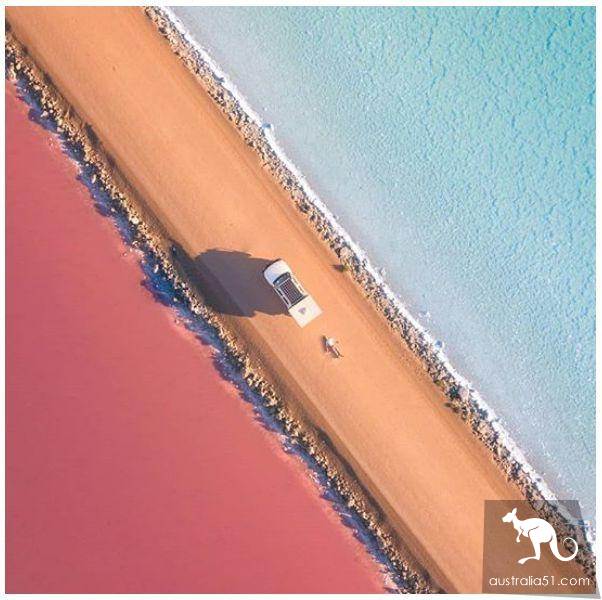 McDonnell Lake, a beautiful two-color lake in South Australia, can't be missed by Ins wind enthusiasts.
