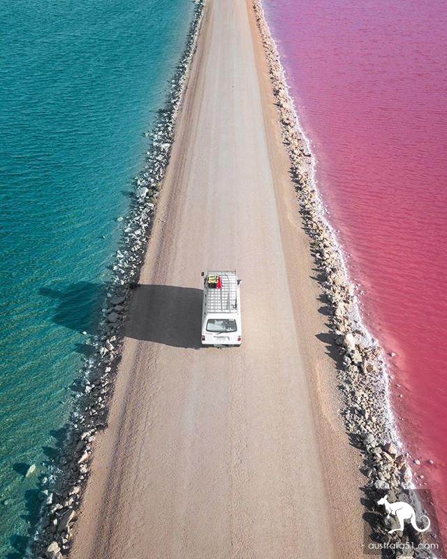 McDonnell Lake, a beautiful two-color lake in South Australia, can't be missed by Ins wind enthusiasts.