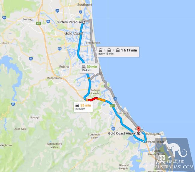 How many airports are there on Gold Coast? How far is it to downtown? Golden coast airport shuttle traffic introduction