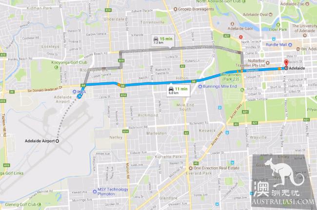 How many airports are there in Adelaide? How far is it to downtown? Adelaide airport shuttle traffic introduction