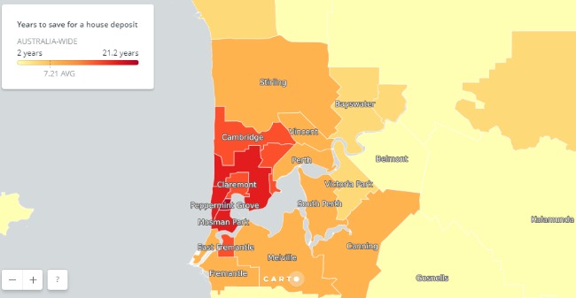 How long does it take for first-time home buyers all over Australia to save up to the down payment?