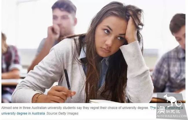 One out of three Australians is dissatisfied with the university or degree of their choice