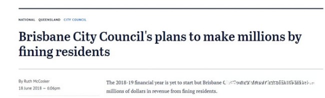 Brisbane government plans to pay .3 million for budget deficits, parking, littering and speeding.
