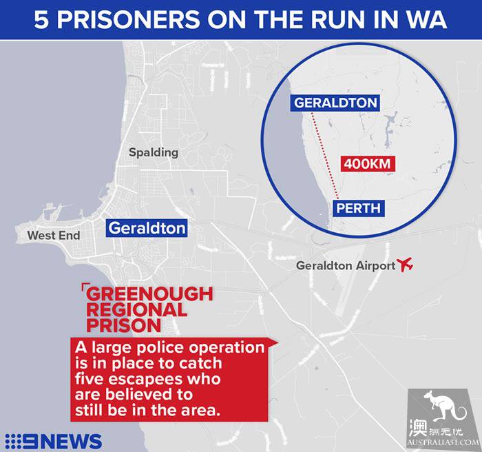 10 prisoners in Western Australia escaped, police caught only 5, and 5 are still at large