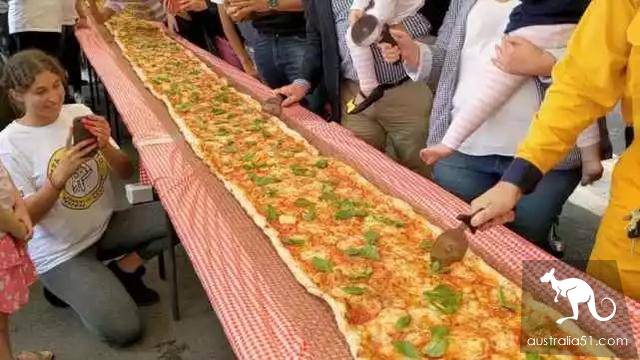 Australian restaurant lasts 4 hours to produce 103m long pizza to raise money for wildfires