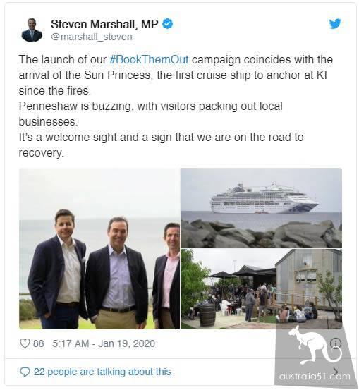 Cruise ships head to Kangaroo Island after forest fire