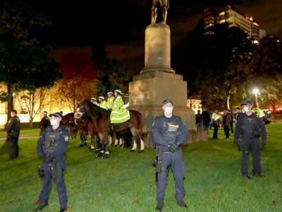 protest activity in Hyde Park, Sydney is prohibited, Police Circula